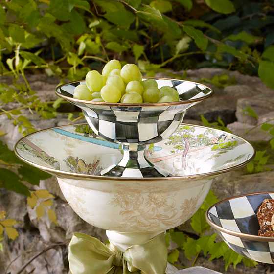 Courtly Check Enamel Compote- Small