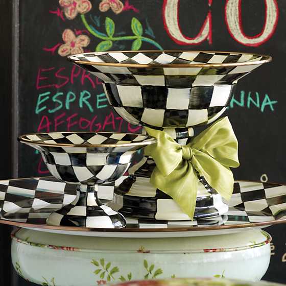 Courtly Check Enamel Compote- Small