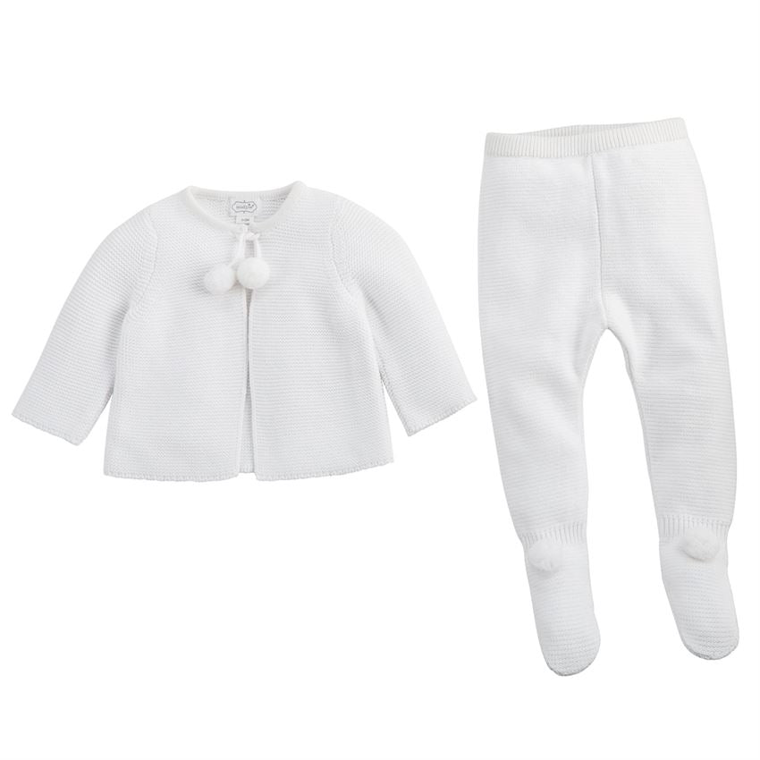 White Pom Pom 2 Piece Set