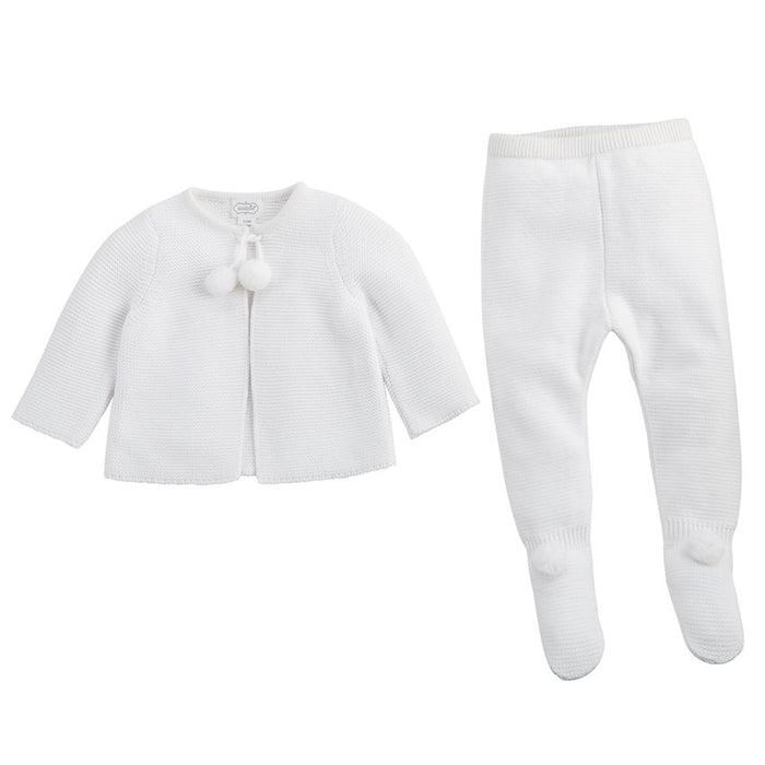 White Pom Pom 2 Piece Set