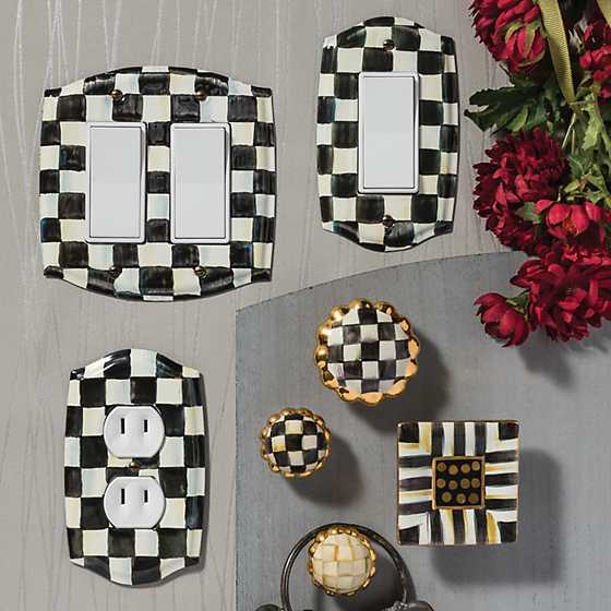 Courtly Check Enamel Double Outlet Cover