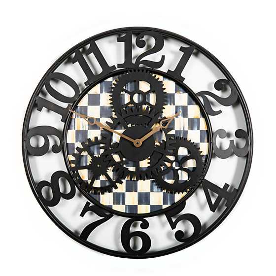 Courtly Check Farmhouse Wall Clock - Large