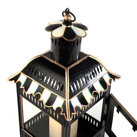 Courtly Stripe Candle Lantern - Small