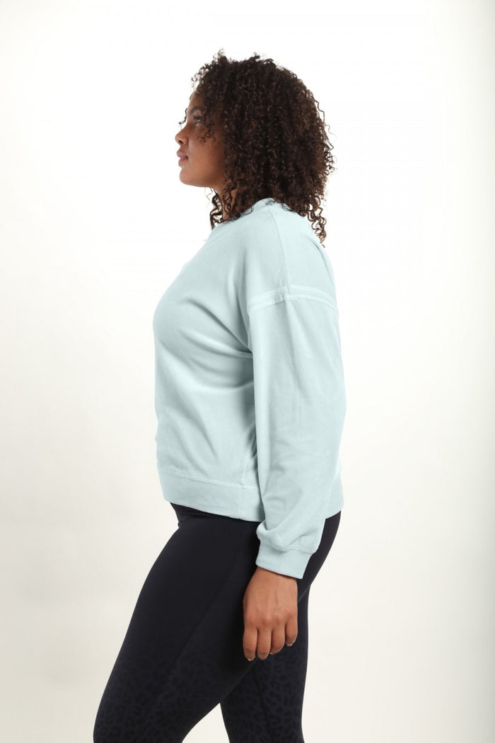 CURVY Brushed Pullover Long-Sleeve Top