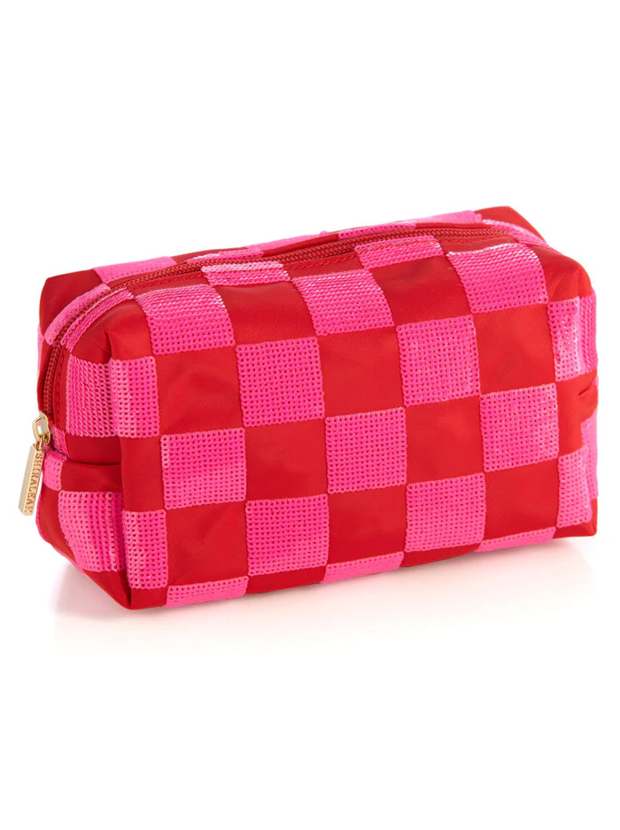 Cara Check Pattern Cosmetic Pouch