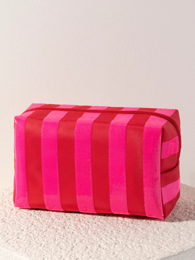 Cara Large Stripe Zip Pouch