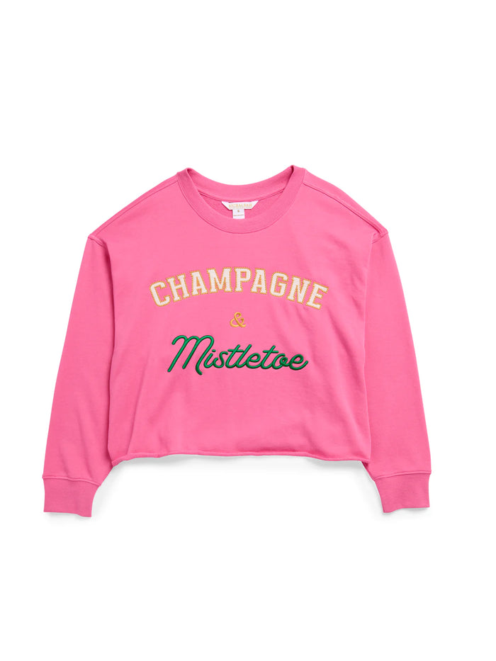 "Champagne & Mistletoe" Lounge Sweatshirt, Azalea