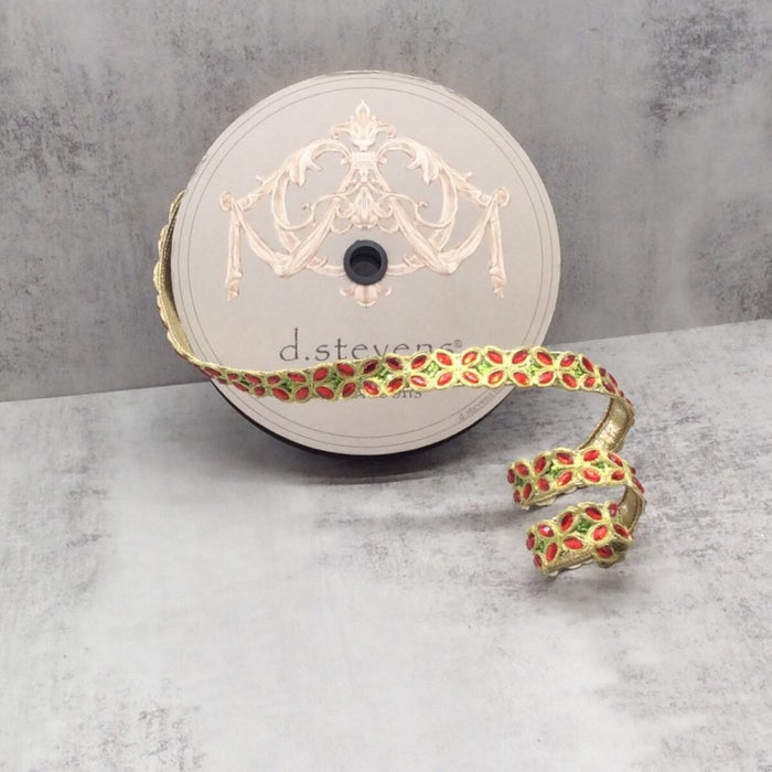 1" x 10yds Metallic Dupion Red Ribbon