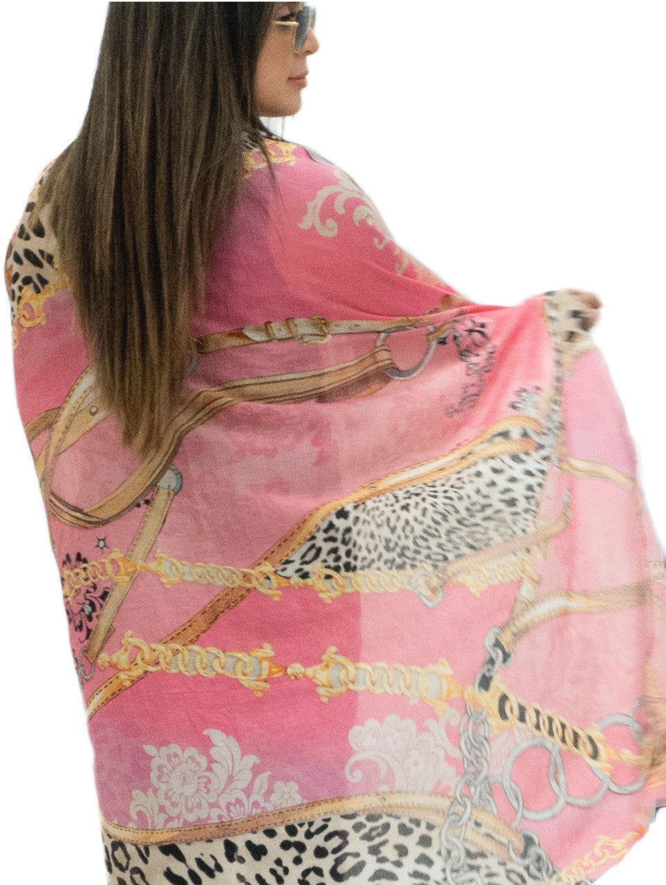 Abby B Buckles Pink Soft Modal Poncho