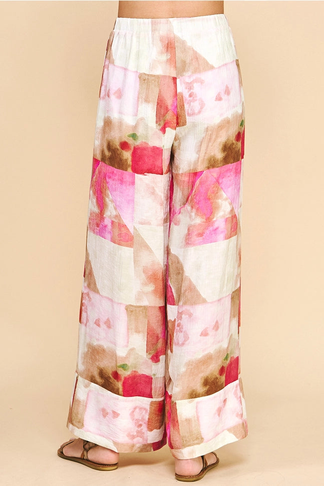 Print Woven Wide Leg Pants