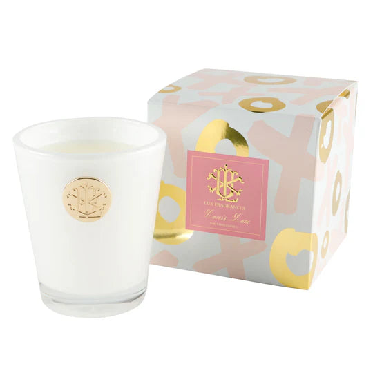 LOVER'S LANE 8 OZ DESIGNER BOX CANDLE