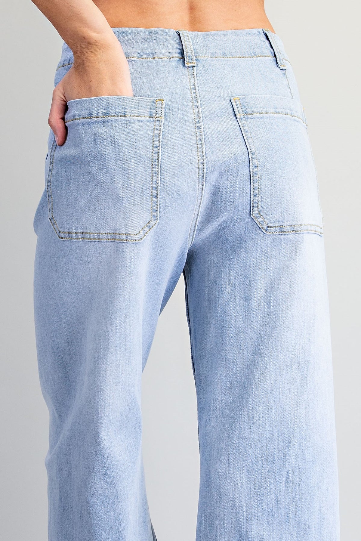 Mineral Washed Patch Pocket Jeans
