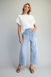 Mineral Washed Patch Pocket Jeans