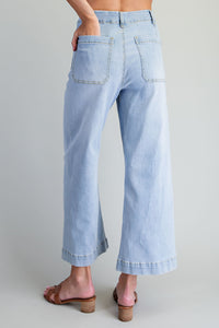 Mineral Washed Patch Pocket Jeans
