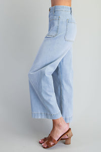 Mineral Washed Patch Pocket Jeans