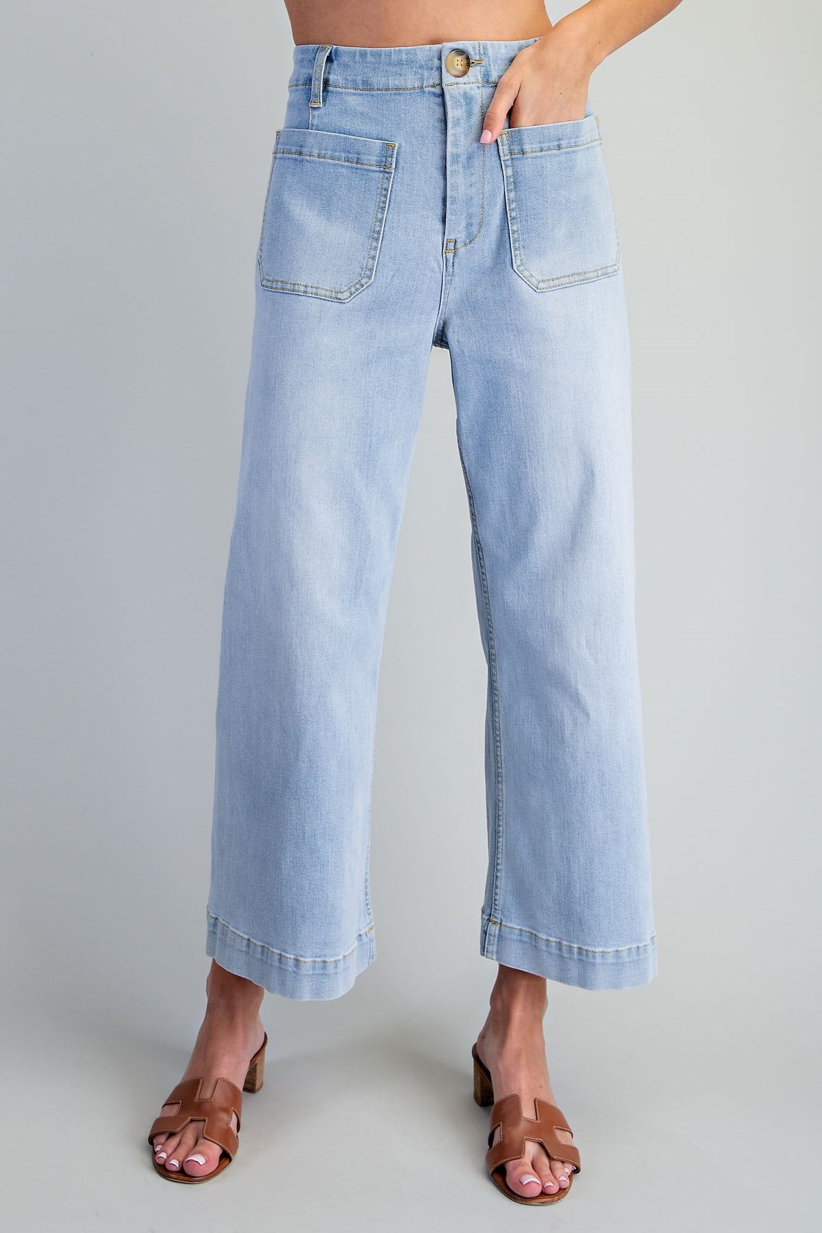 Mineral Washed Patch Pocket Jeans