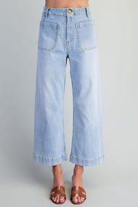 Mineral Washed Patch Pocket Jeans