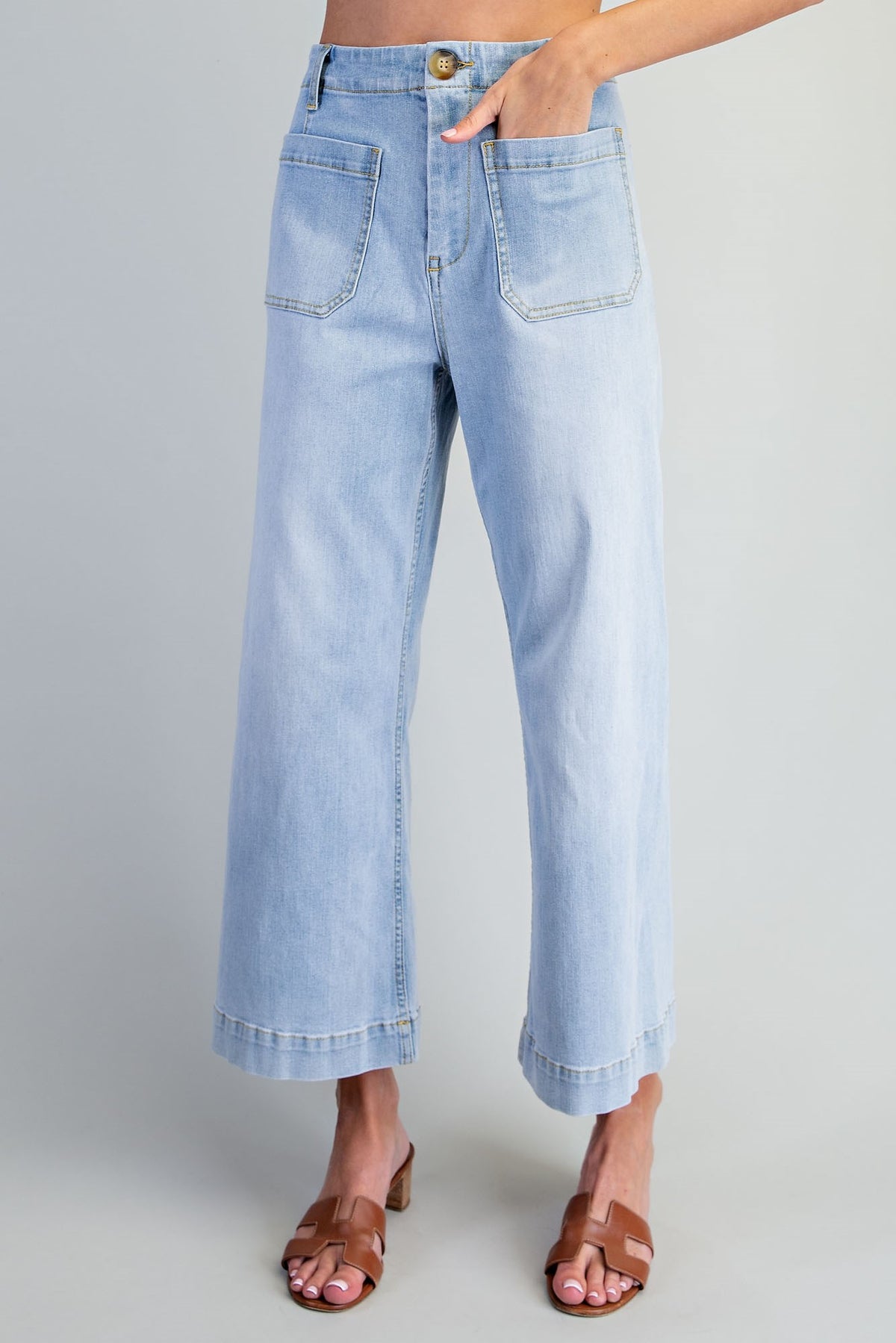Mineral Washed Patch Pocket Jeans