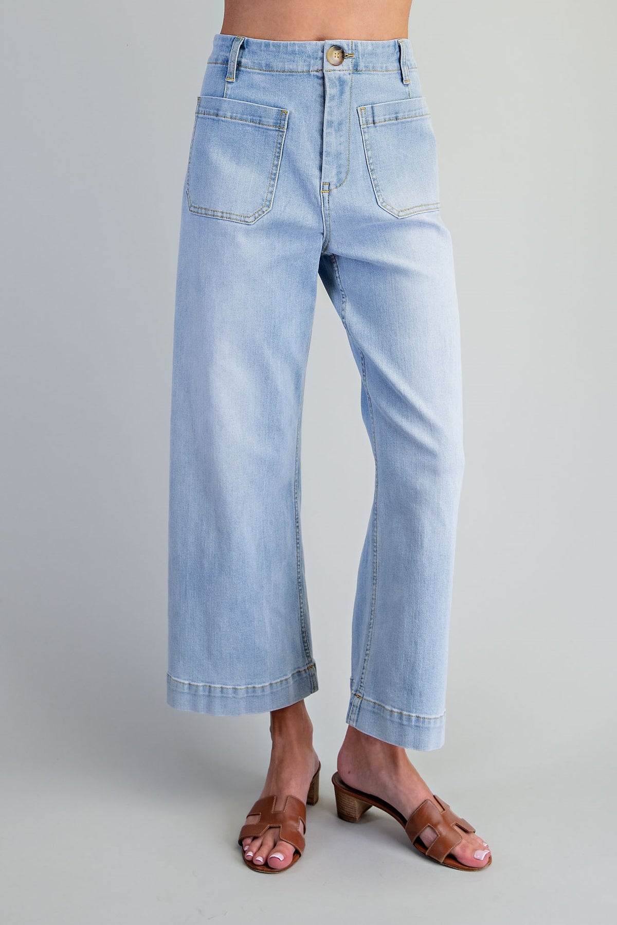 Mineral Washed Patch Pocket Jeans