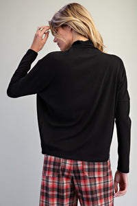Mock Neck Dolman Sleeve Knit Top