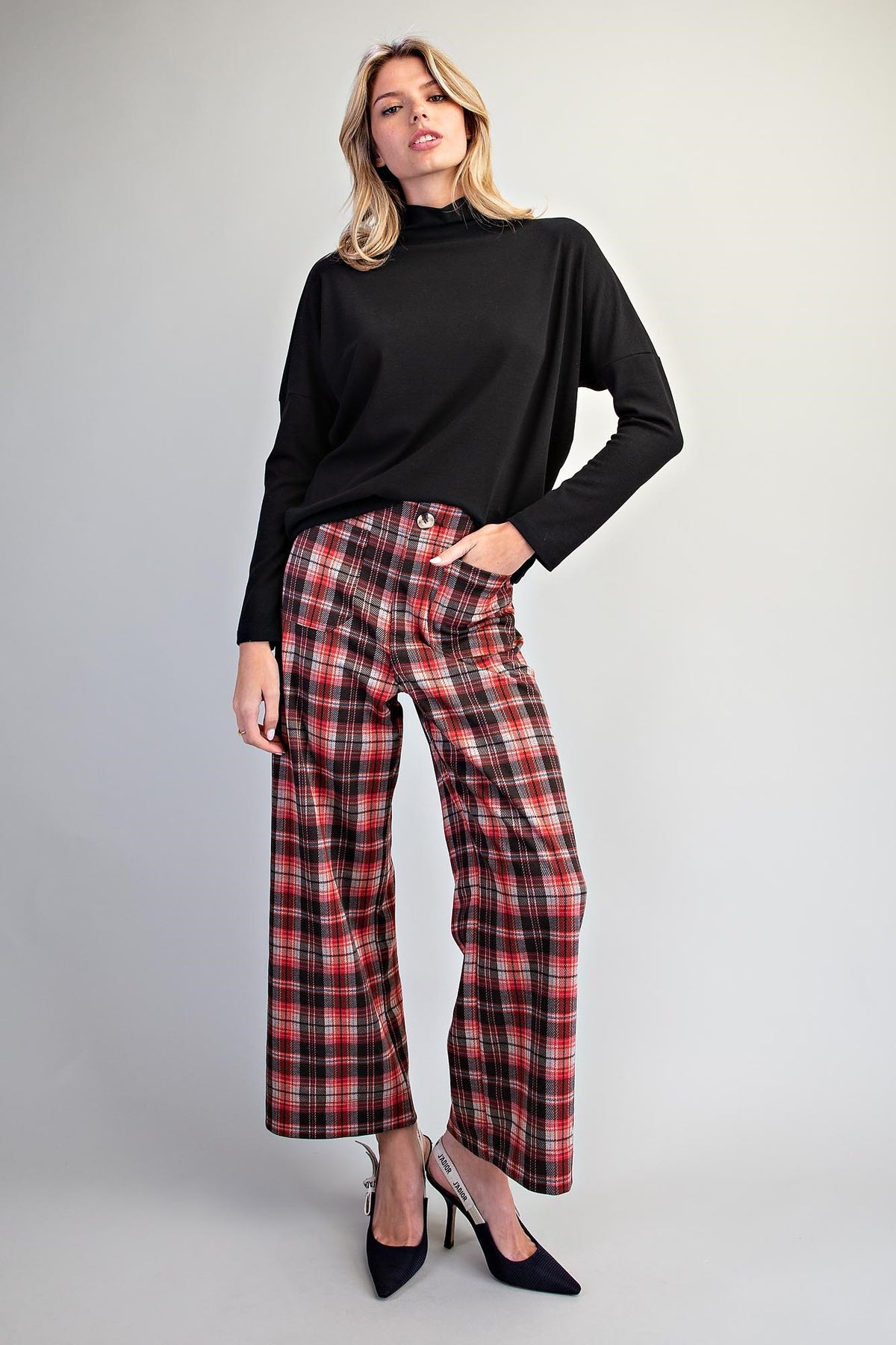 Mock Neck Dolman Sleeve Knit Top