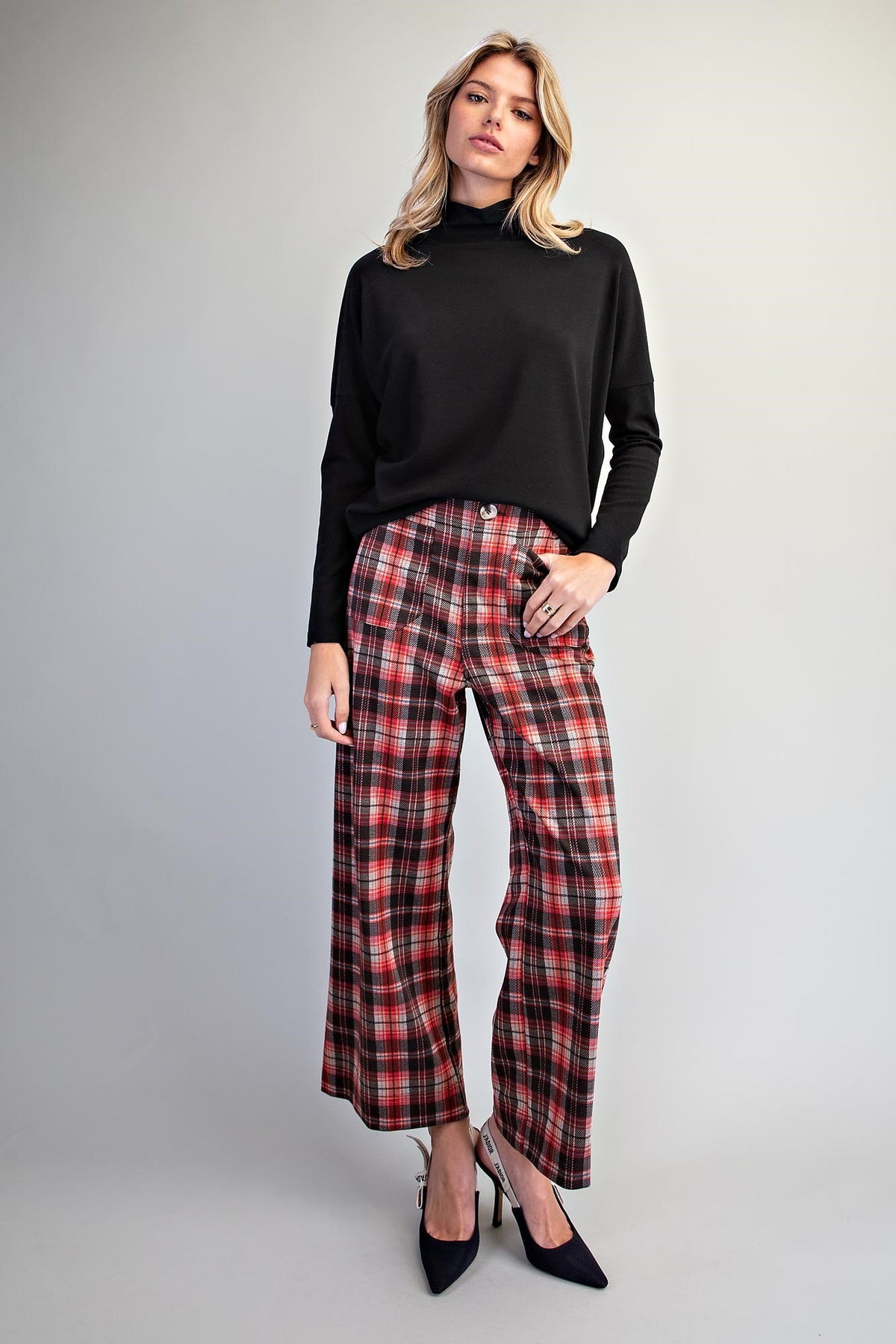 Mock Neck Dolman Sleeve Knit Top