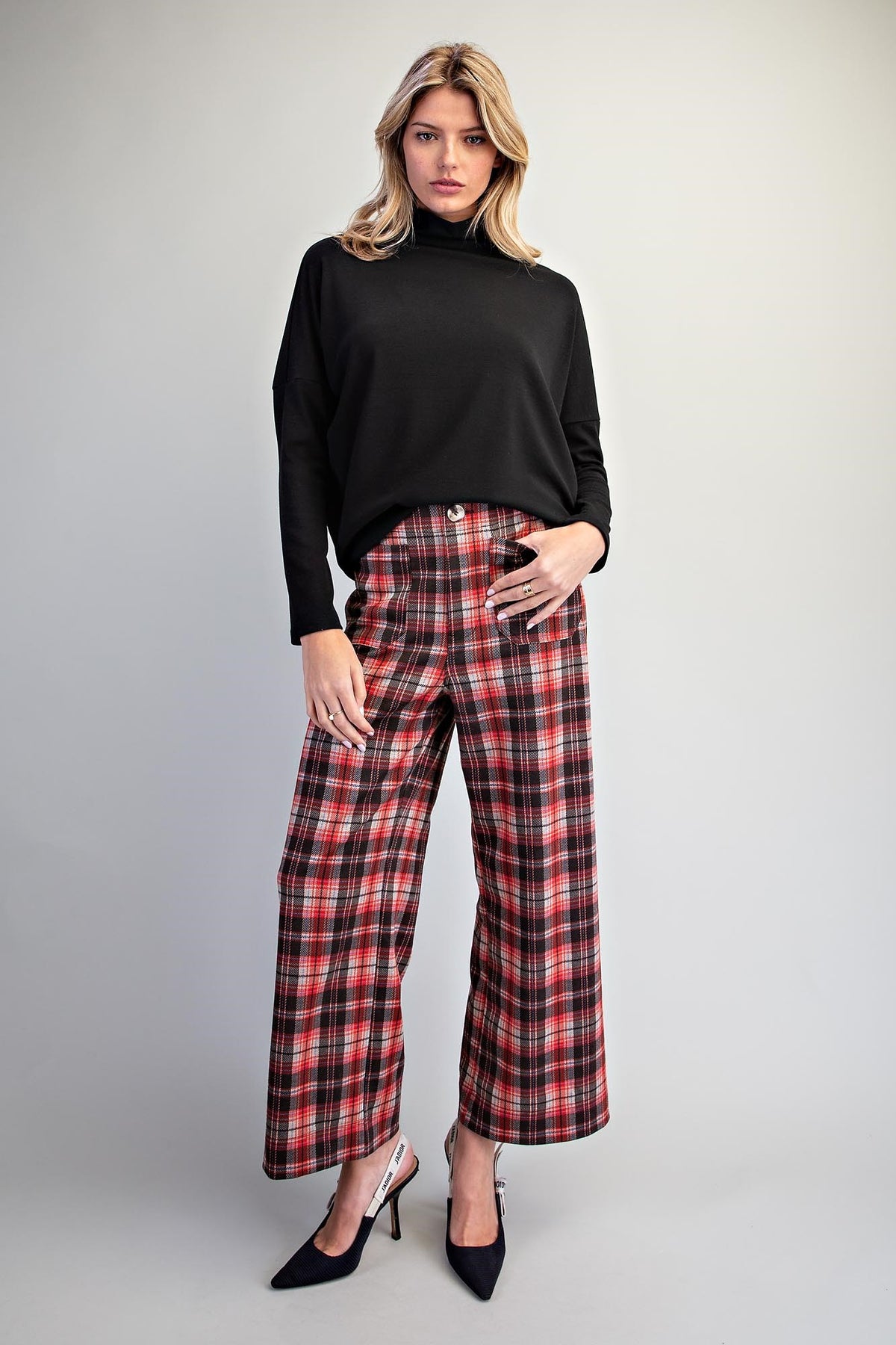 Mock Neck Dolman Sleeve Knit Top