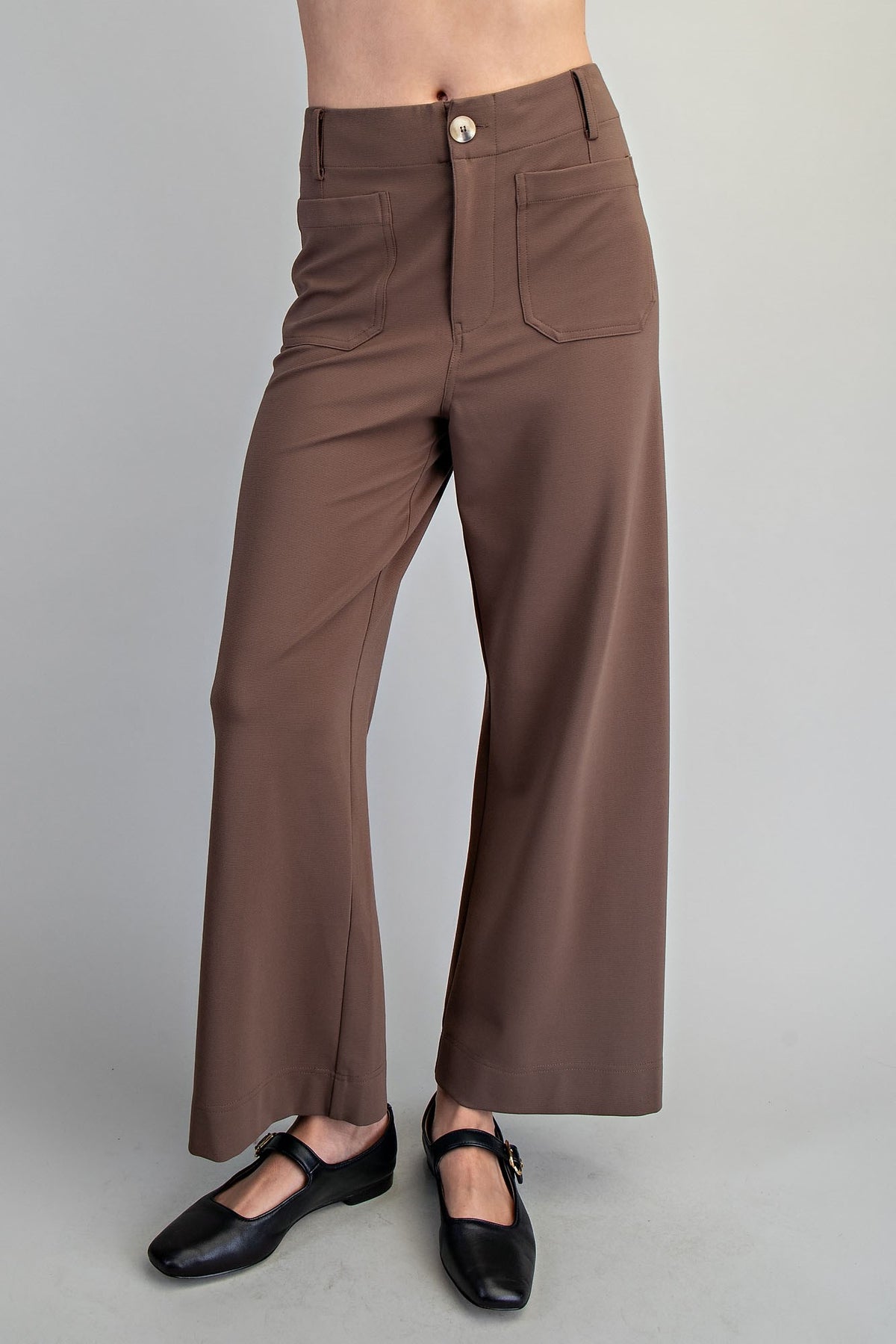 Solid Wide Leg Pants