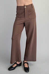 Solid Wide Leg Pants