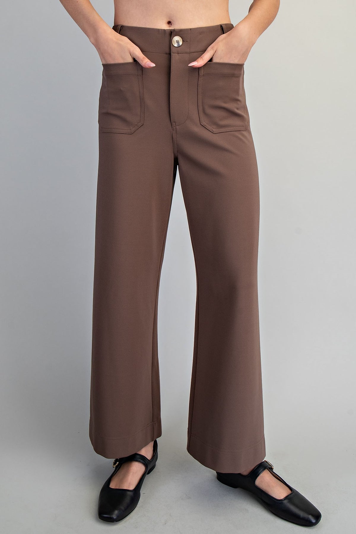 Solid Wide Leg Pants