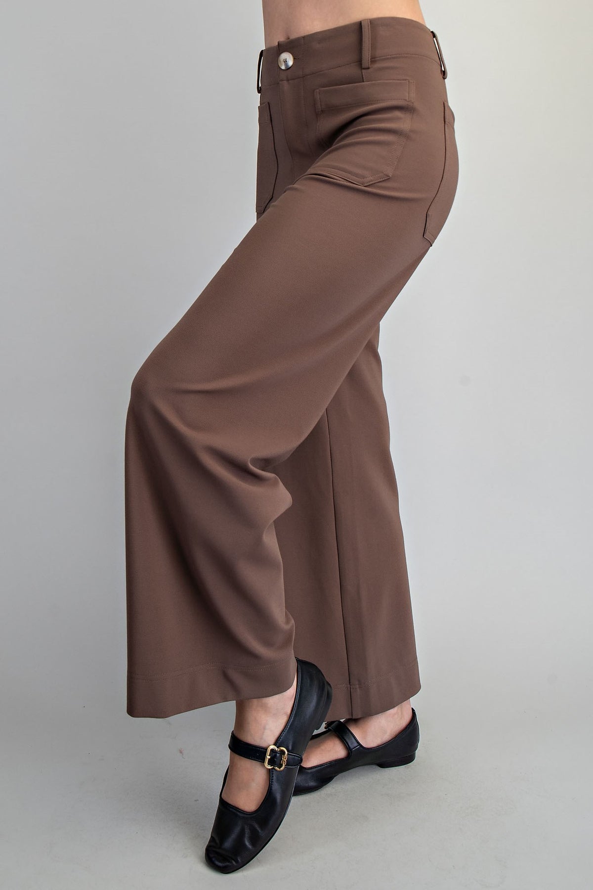 Solid Wide Leg Pants