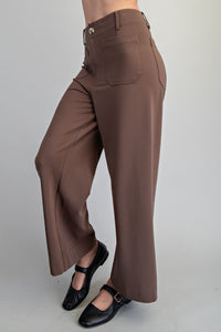 Solid Wide Leg Pants