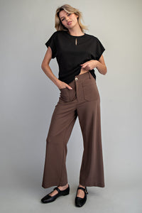 Solid Wide Leg Pants
