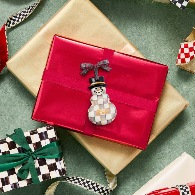 Sterling Check 2025 Snowman Ornament