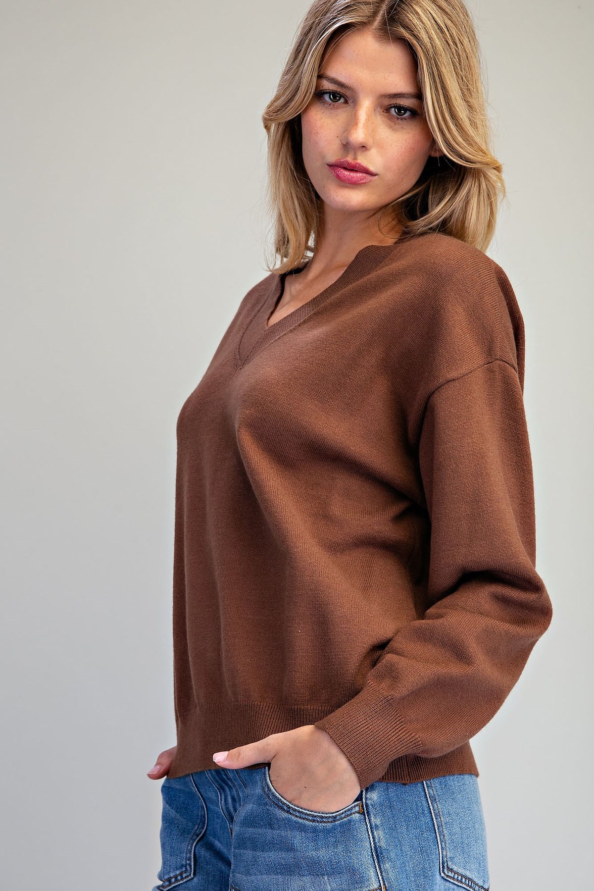 V-Neck Knit Sweater