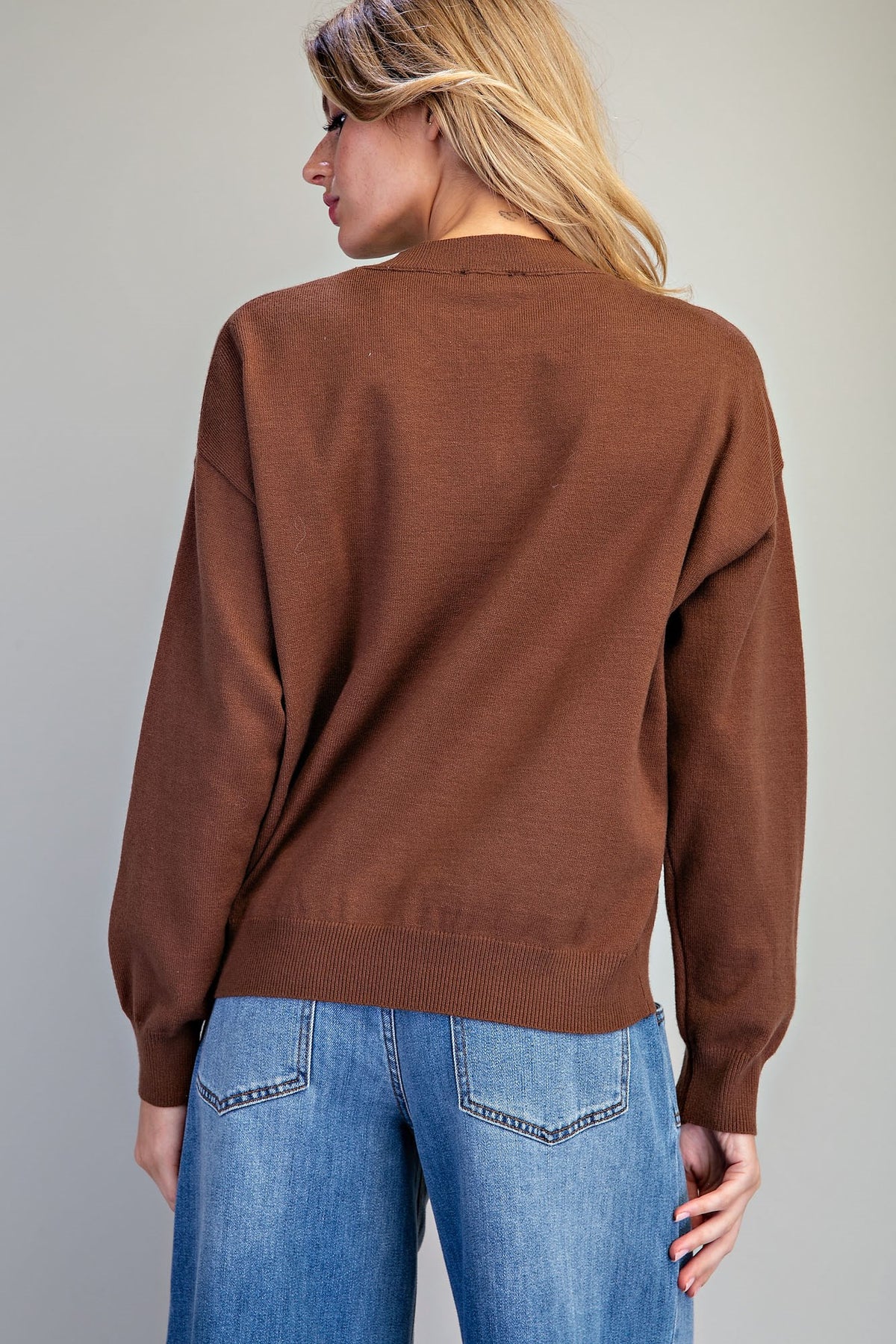 V-Neck Knit Sweater