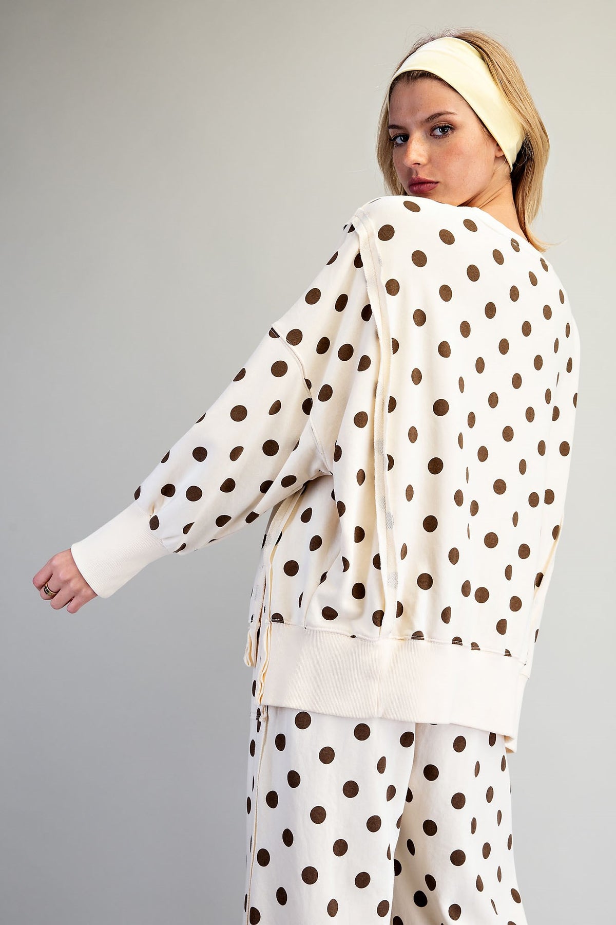 Mineral Washed Polka Dot Sweatshirt