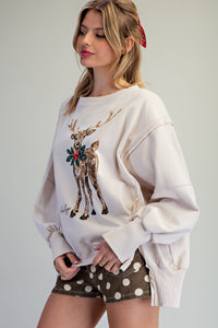 Mineral Washed Reindeer Pullover