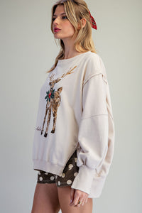 Mineral Washed Reindeer Pullover