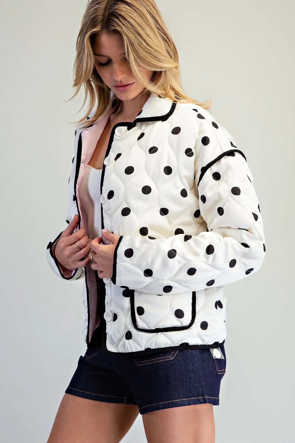 Polka Dot Quilted Jacket