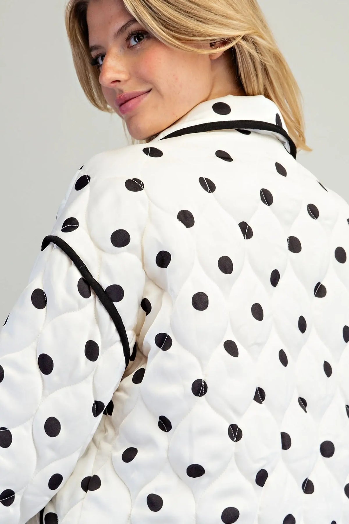 Polka Dot Quilted Jacket