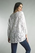 V Neck Lace Knit Top