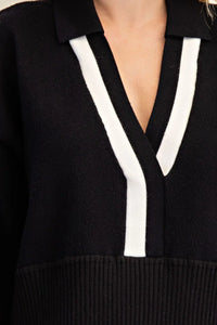 V-Neck Color Trim Top