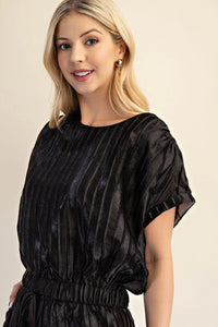 Round Neck Short Sleeves Crop Top