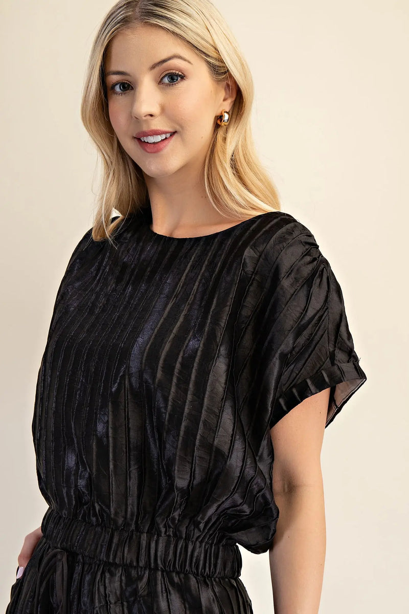 Round Neck Short Sleeves Crop Top