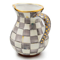 Sterling Check Ceramic Portly Pitcher