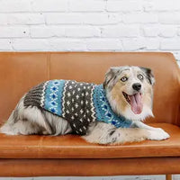 Light Blue Fairisle Dog Sweater
