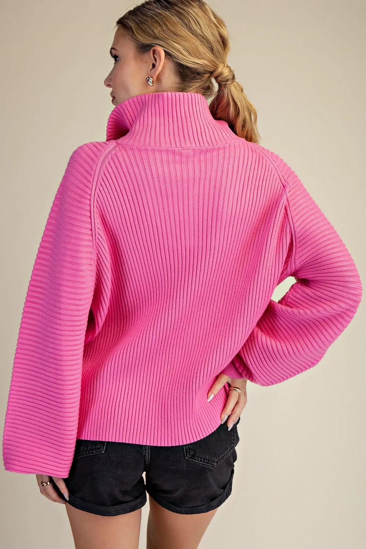 Front Zip Neck Sweater