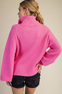 Front Zip Neck Sweater