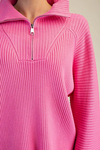 Front Zip Neck Sweater